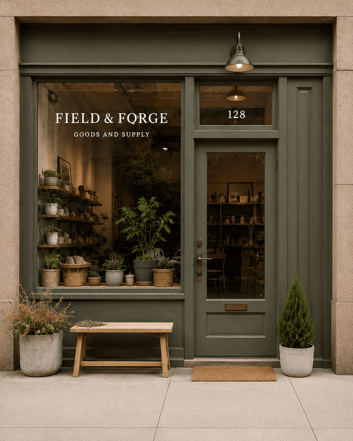Illustrative Field and Forge storefront