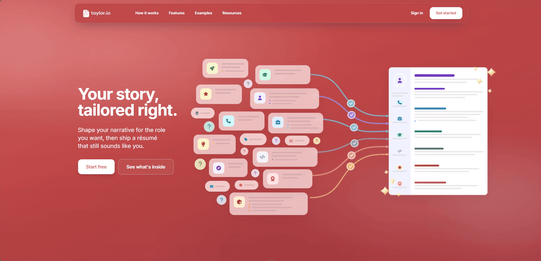 Taylor.io resume platform preview